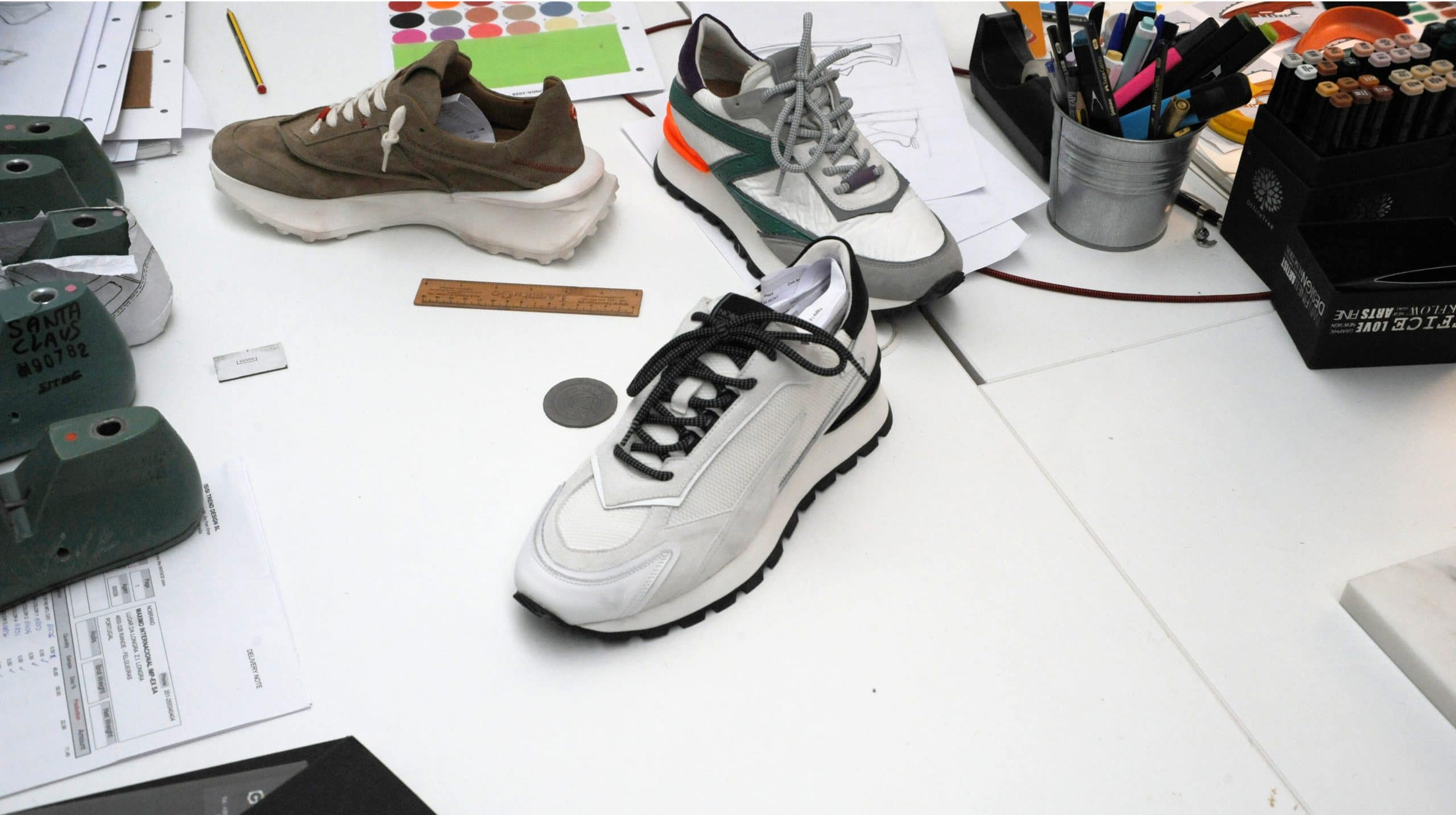 inside our studio with recently finished samples