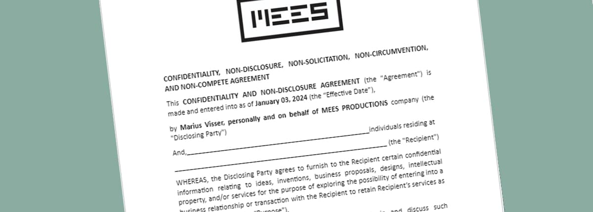 MEES productions NDA agreement